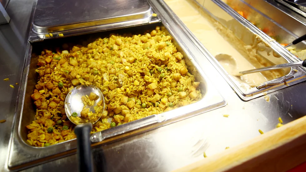 Rekarnegymnasiet har tidigare bland annat serverat Briani och vegetariska biffar till lunch, två vegetariska rätter. Arkivfoto