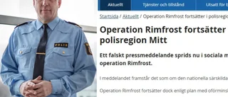 Falskt polismeddelande kan skapa förvirring