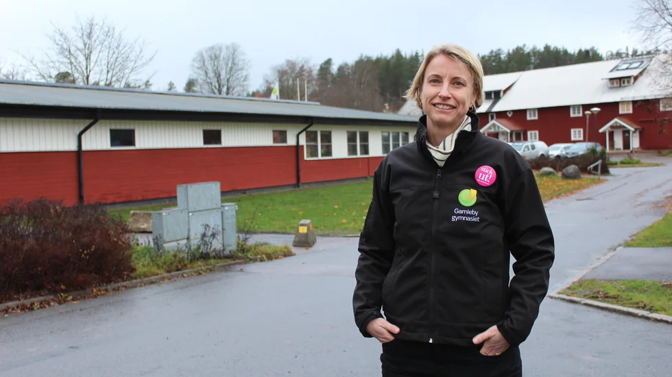 Sofie Alvarsson är rektor på Gamlebygymnasiet. "Det är jättekul att kommunen vill jobba med de gröna näringarna", säger hon.