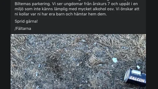Skärmdump från Facebook