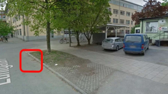 Här ska mannen ha huggits ner.