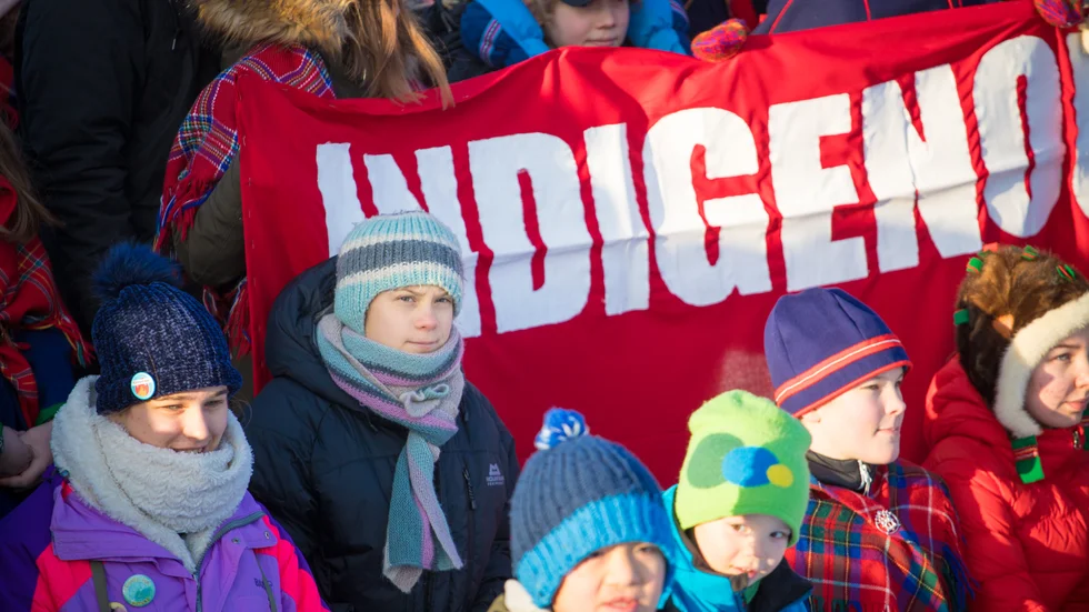 Greta Thunberg kom till Talvatissjön i Jokkmokk för att delta i en klimatmanifestation.