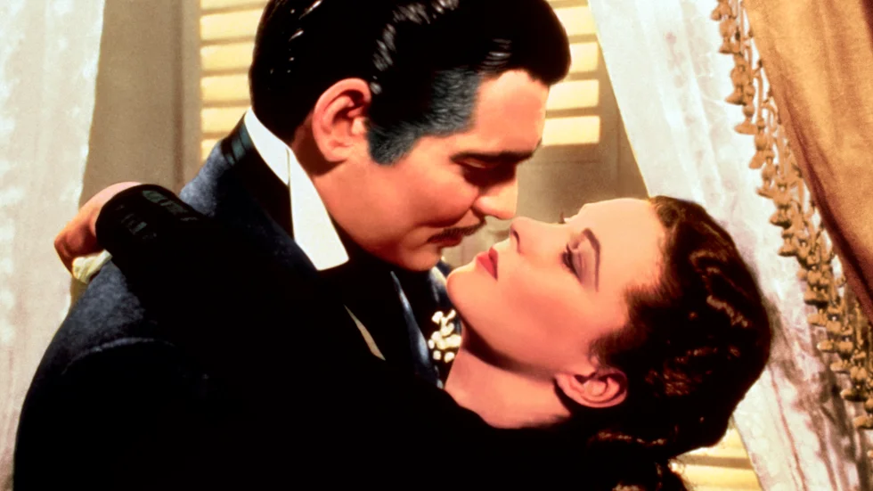 Clark Gable och Vivien Leigh i "Borta med vinden". Arkivbild.