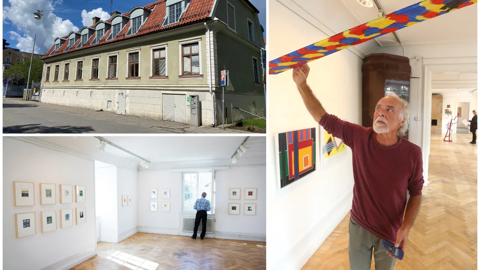 Sedan starten 1964 har Konstforum funnits i Stenhuset på Saltängsgatan. "En flytt kan bli en nystart", tycker Hans-Ove Hedman, tidigare ordförande, här vid ett konstverk av Jan-Erik Friesendahl.