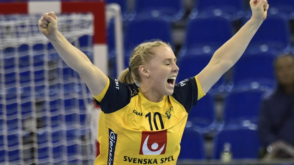 Mathilda Lundström under VM-matchen mot Argentina i december förra året.
