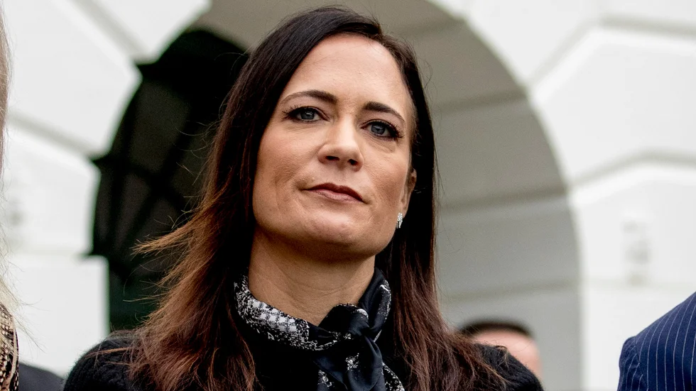 President Donald Trumps pressekreterare Stephanie Grisham lämnar sin tjänst. Hon fick inte hålla en presskonferens under sina 279 dagar som pressekreterare. Arkivbild.