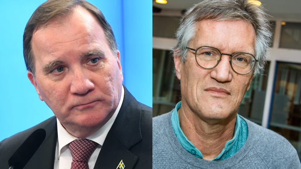 Vem är det som styr – statsminister Löfven eller statsepidemiolog Anders Tegnell? Eller båda? Arkivbilder i montage.