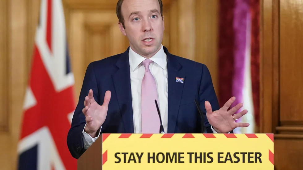 Storbritanniens hälsominister Matt Hancock. Arkivbild.