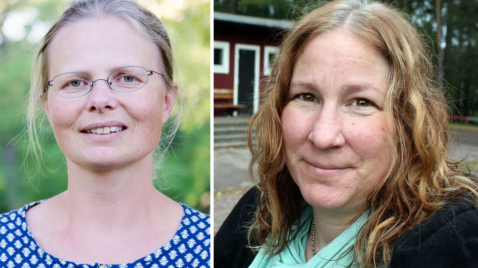 Birgitta Rydhagen, t.v. ersätter Cecilia Gyllenberg Bergfasth, t.h. som ordförande för Miljöpartiet i Linköping. 