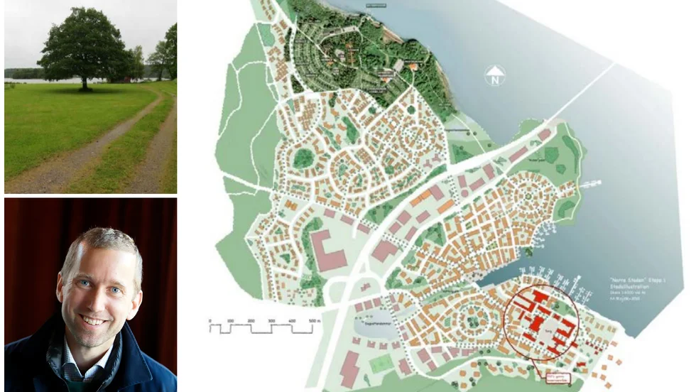 Norra staden med den planerade stadscampingen inringad. Nu söker kommunen efter en aktör som vill utveckla verksamheten, säger kommunalrådet Jacob Högfeldt (M).