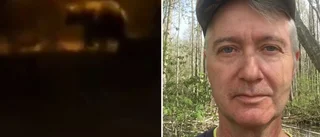 Brunbjörn på jakt efter mat i Heby - "lite småläskigt"