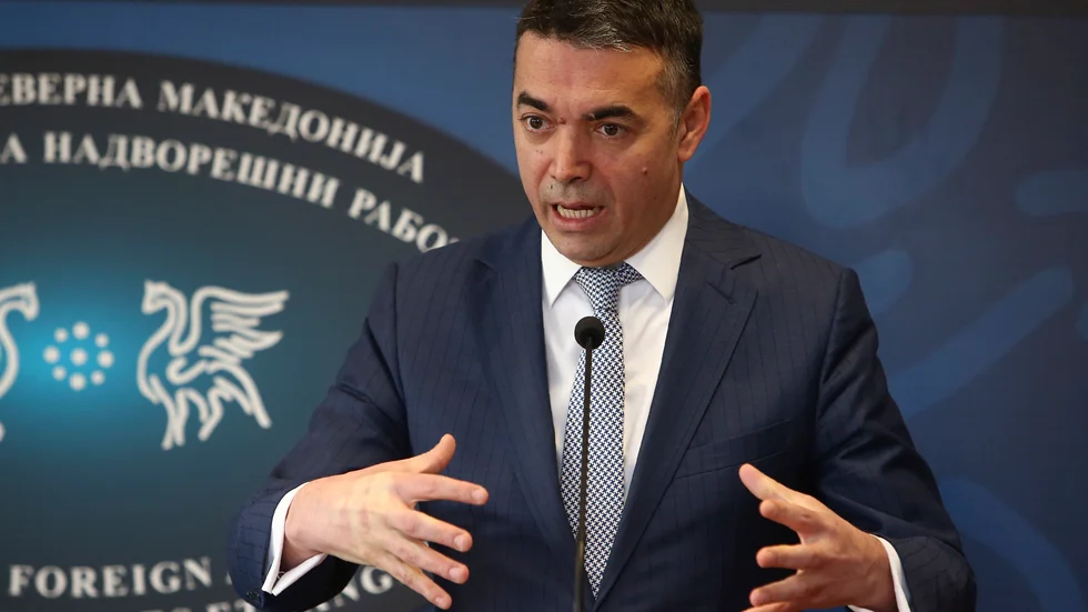 Nordmakedoniens utrikesminister Nikola Dimitrov hoppas på framtida medlemskap i EU. Arkivfoto.