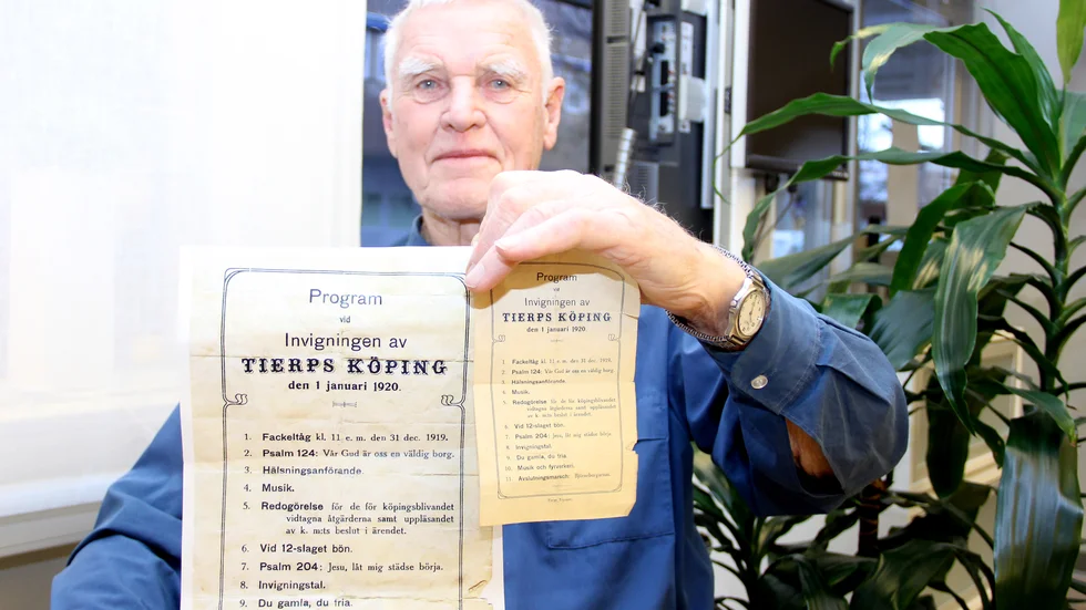 När Carl-Gustav Jonsson städade sin morfars gamla skrivbord hittade han ett unikt program som berättar en del om Tierps historia och firandet när orten fick statusen som köping den 1 januari 1920.