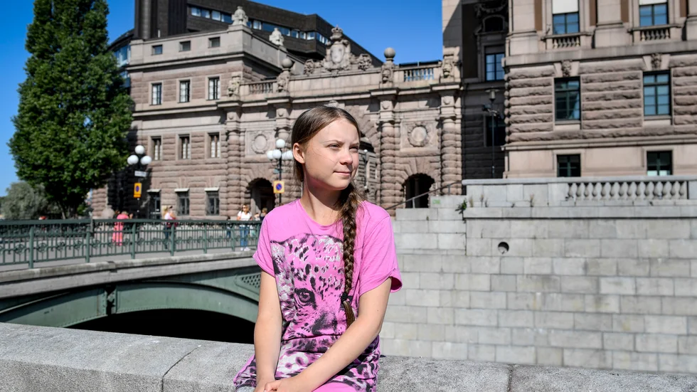 Greta Thunberg strejkade vid riksdagen - och världen över var det under fredagen strejker för klimatet. 