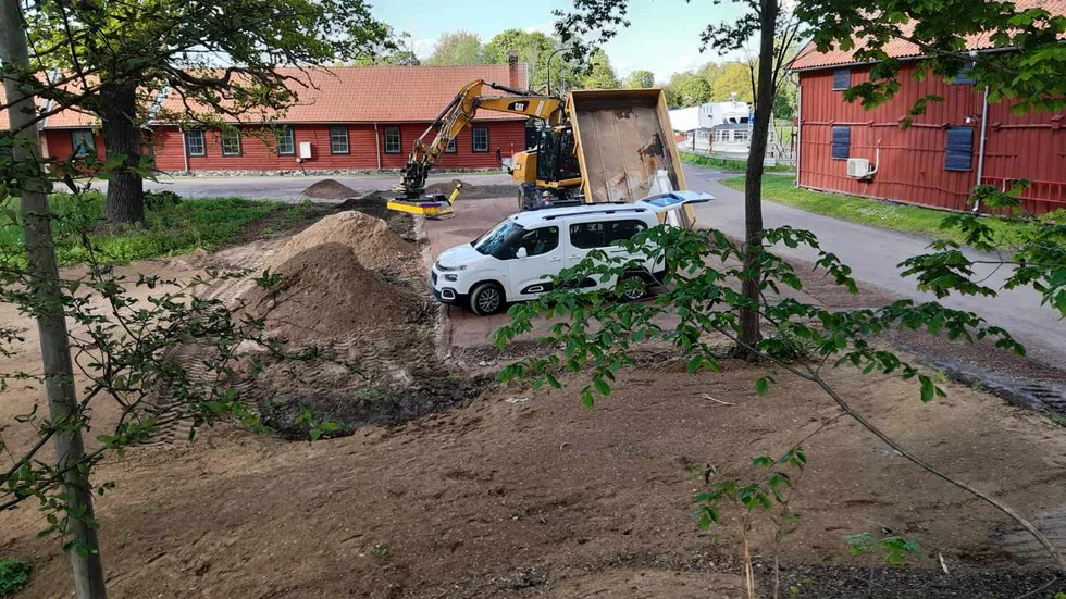 I hörnet mot torrdockan blir det parkeringsplatser.