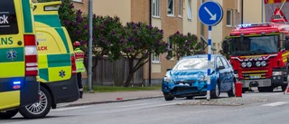 Två bilar kolliderade i centrala Motala