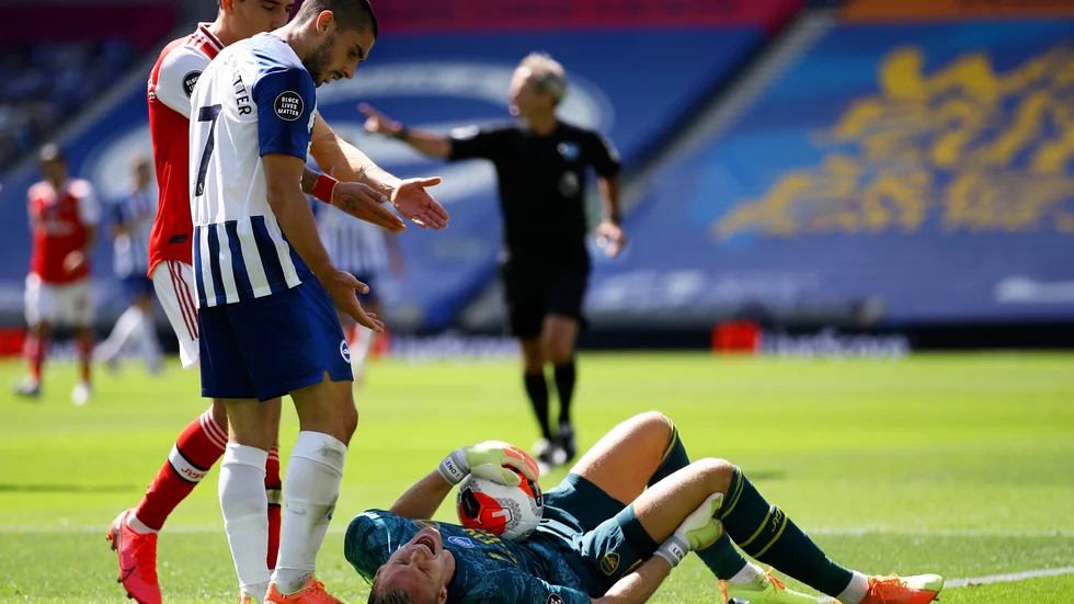 Arsenals målvakt Bernd Leno skadade sig i helgen.