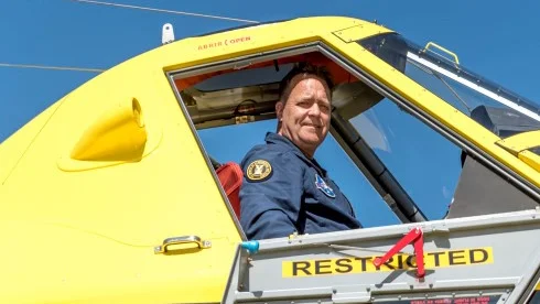 Johan Sjöstrand fick vara med om en historisk händelse som pilot när de mindre skopande flygplanen gjorde sin första insats mot en brand.