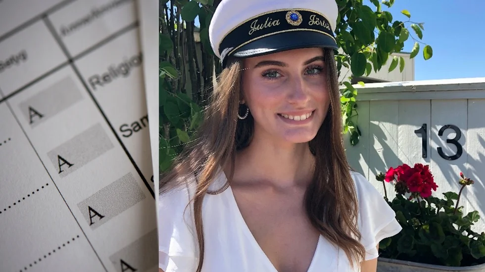 Julia Jörtsö på Rekarnegymnasiet tar på fredag studenten och har högsta möjliga betyg i alla ämnen. 