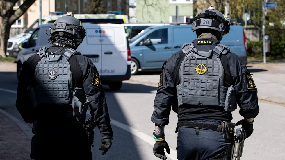 Polisen i Malmö under en insats inom Operation norrsken, som är en del av Operation rimfrost. Arkivbild.