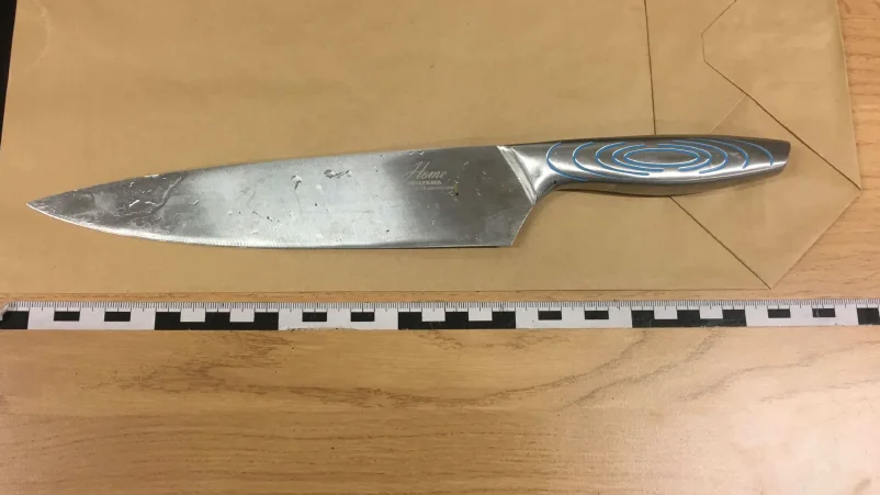 34-åringen hotade taxichauffören med denna kniv. 
