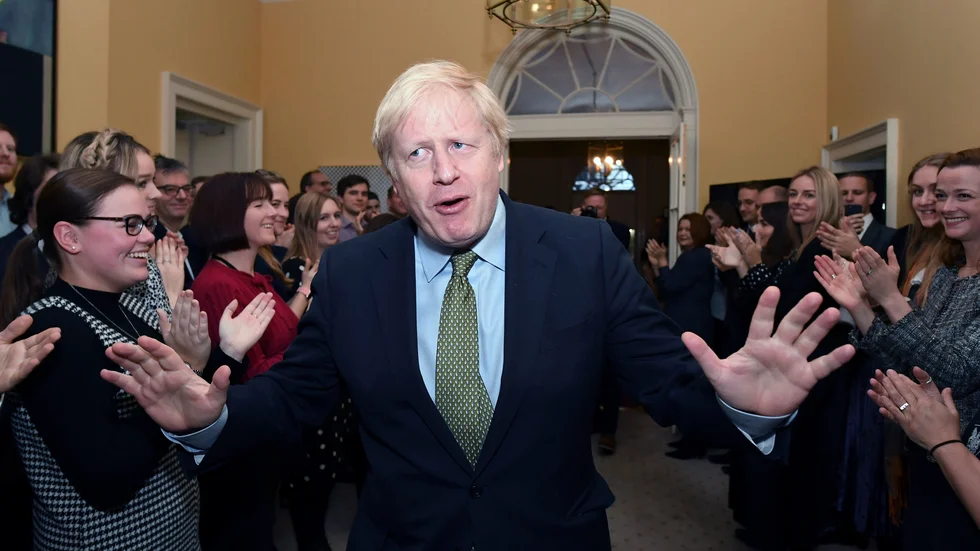 Boris Johnson påstod att han var ödmjuk efter torsdagens jordskredsseger.