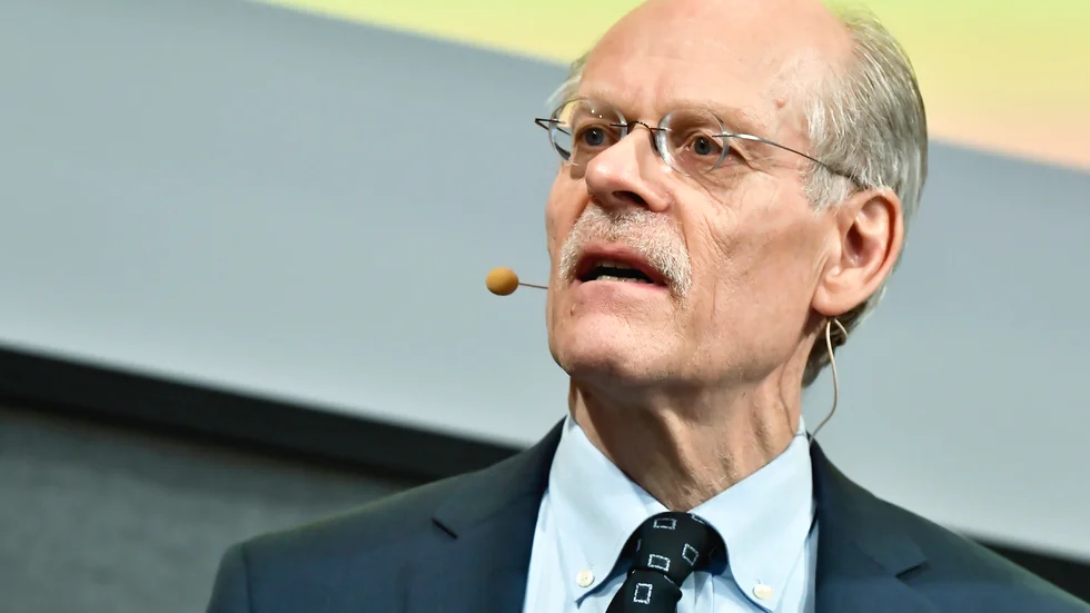 Riskbankschefen Stefan Ingves håller tal om krisåtgärder för att mildra coronakrisens effekter på ekonomin. Arkivbild