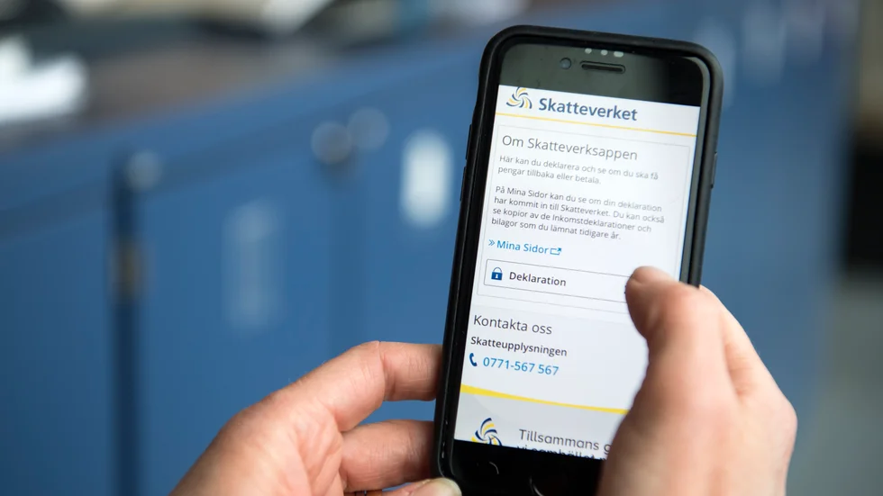 Skatteverkets telefonapp. Arkivbild.