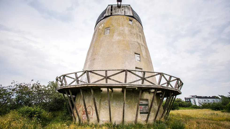 Kvarnen Plågan ligger vid Kokkolokkoskogen nära klintkanten ovanför Visby hamn.