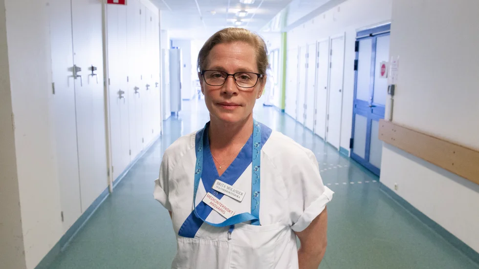 Brita Molander är undersköterska på centralintensiven och jobbade både på nyårsaftonen och nyårsdagen.