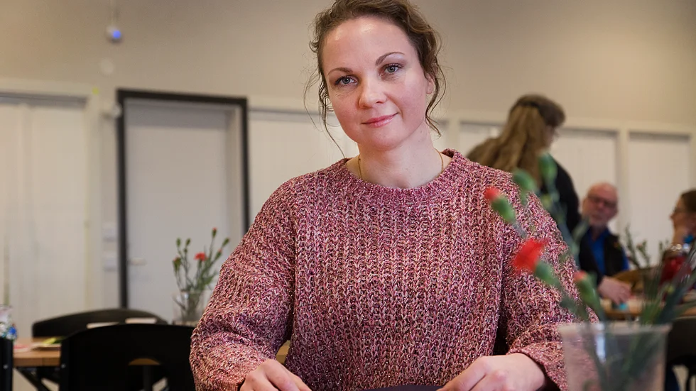 Irina Gonchar läste novellen om sitt liv, från uppväxten på barnhem till flykten från ett skräckvälde och livet i det nya landet.