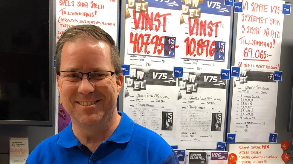 Magnus Kvist, delägare till Grändens spel och tobak  tippade hem en fyramiljoners vinst på V75. Bra tillskott till kassan för de cirka 100 personer som var med och satsade pengar.