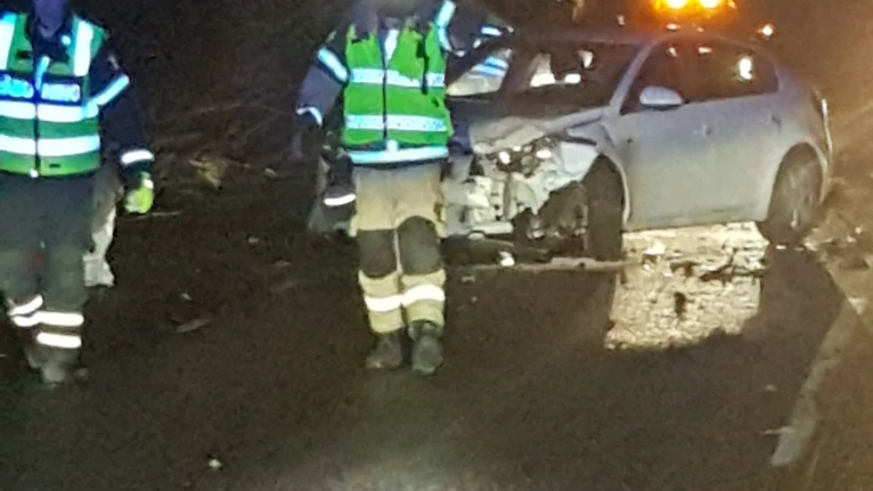 Bilarna fick omfattande skador.