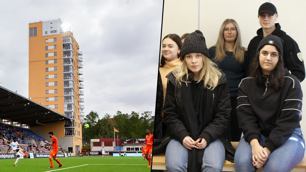 Mittbacken Jesper Björkman i kamp med anfallaren Samuel Nnamani under en av AFC:s träningar under veckan. Till höger mittbackskollegan Pontus Rödin.
