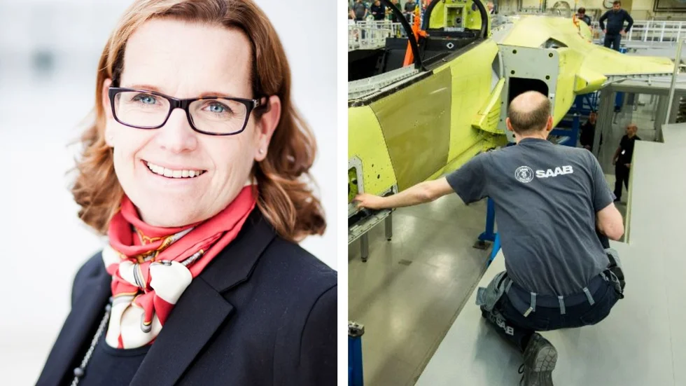 Lena Eliasson, personaldirektör på Saab, säger att företaget har infört reseförbud till flera länder som har drabbats hårt av coronasmittan. 