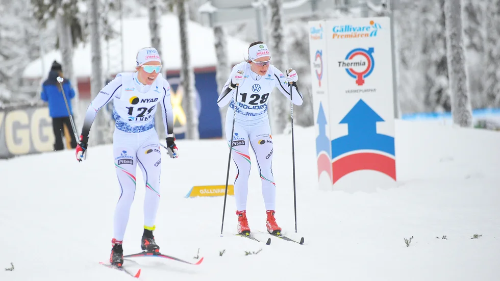 Sofia Henriksson, Piteå Elit, till höger, stod för en riktigt stark tävling då hon blev trea i Idre under Volkswagen Cup. Vann damklassen gjorde Linn Svahn.