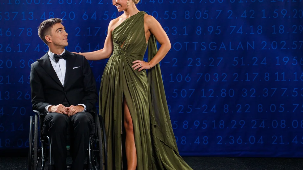 Tobias Forsberg och flickvännen Filippa Norr Richloow delade ut pris på Idrottsgalan förra veckan. På fredagen gästade de TV4:s Nyhetsmorgon. (Arkivbild)