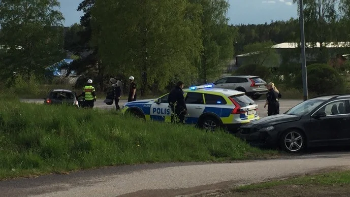 En trafikolycka inträffade inne i Västervik på söndagseftermiddagen.