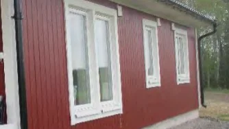 Del av det nybyggda huset.