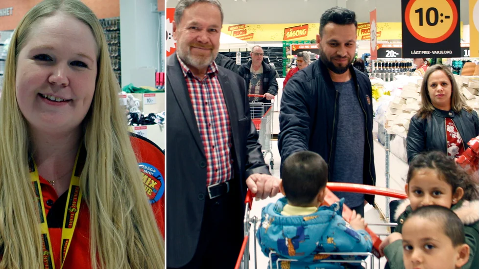 Rebecca Östling är butikschef på Dollarstore i Strängnäs som premiärdagen bland annat gästades av Abdulfatah Ahmadi, Mokhtar Ahmadi, Ramzia Ahmadi samt barnen Bahar Rahmati, Subhan Rahmati och Osman Ahmadi.