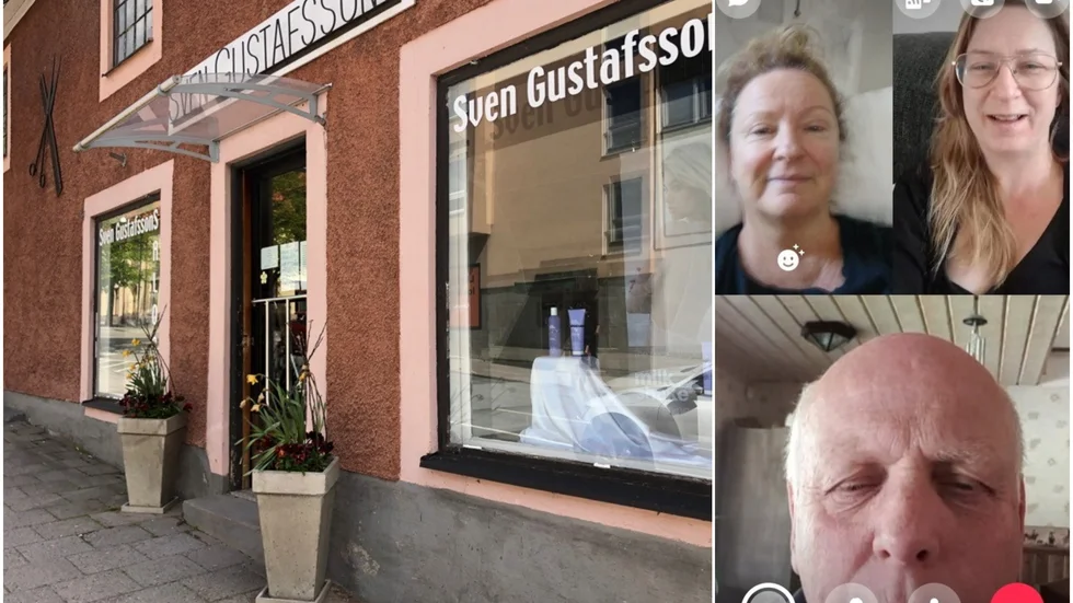 Aldrig tidigare salongen fått stänga en hel vecka på grund av sjukdom. Att hålla kontakt via chatt har kollegorna Pernilla, Sofia och Thomas gjort under sjukdomsperioden.