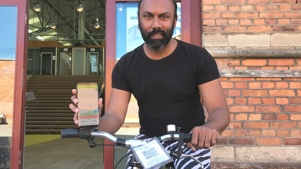 Entreprenören Junaid Joosani är på gång att lansera en delningstjänst för cyklar i Eskilstuna. 
