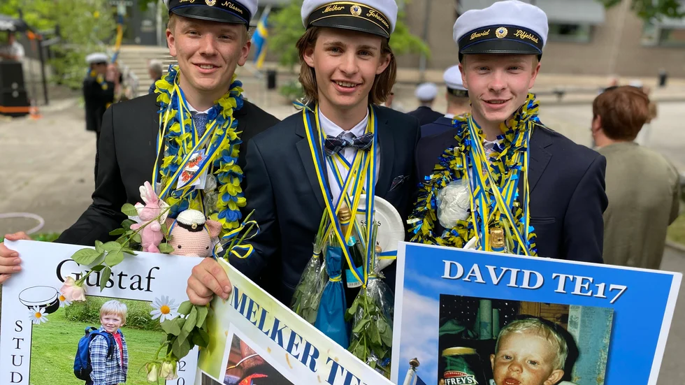 Gustaf Nilsson, Melker Johansson och David Liljeblad. "Ikväll blir det nog ganska lugnt. Men på fredag blir det fest igen."