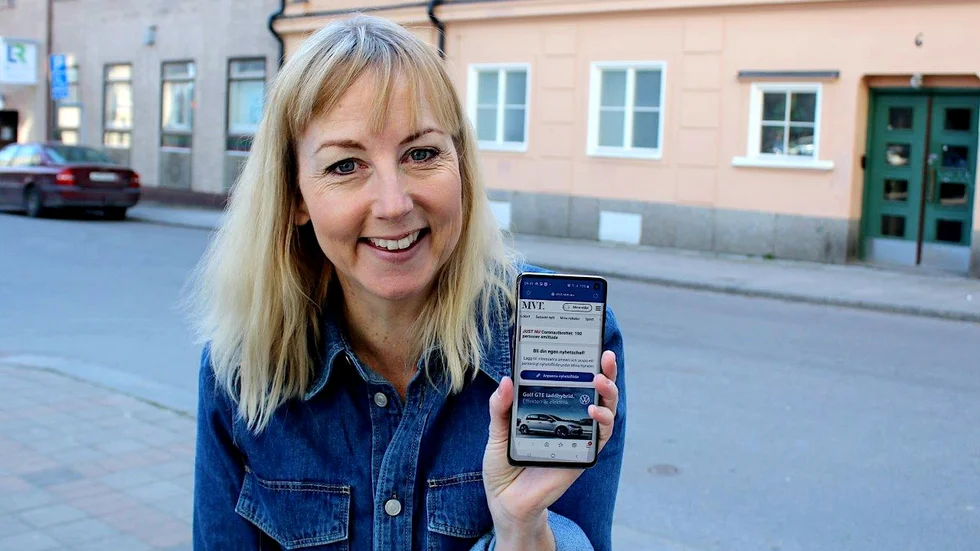 Den 1 april lanserar MVT en ny version av nyhetssajten MVT.se och nya appar för den och e-tidningen. På bilden en nöjd Maria Kustvik, onlinechef för Öst Media.