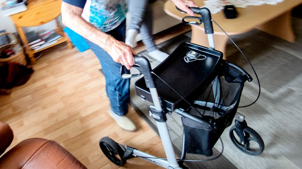 Rollator i hemmet.