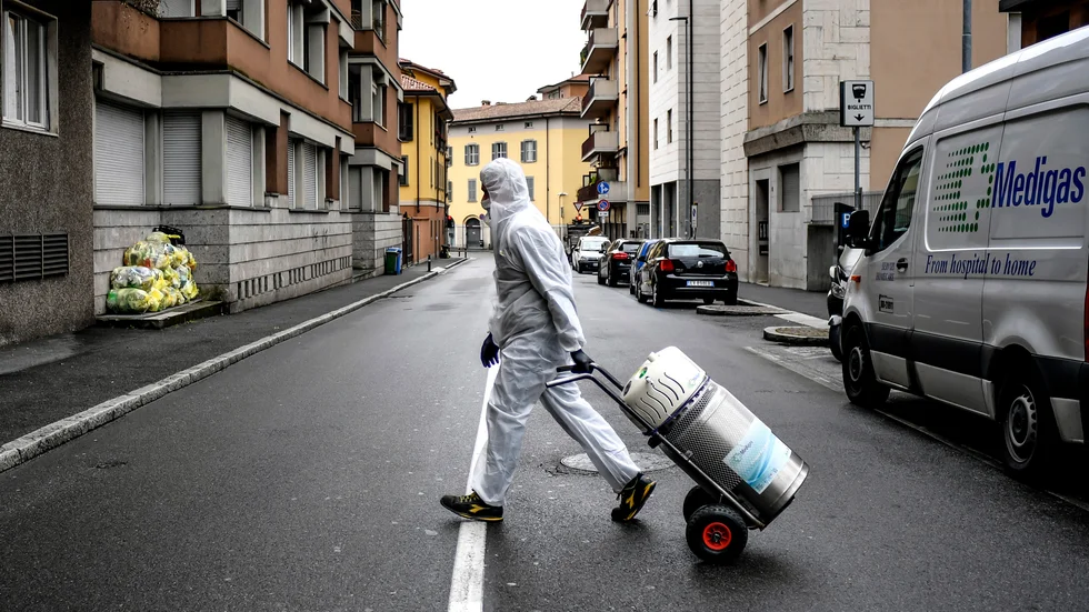 Medicinsk syrgas levereras till patienter i Bergamo. Arkivbild.