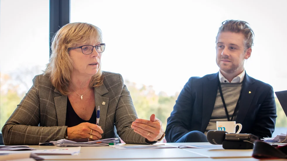 Två tunga alliansföreträdare Eva Nypelius (C) och Jesper Skalberg Karlsson (M)