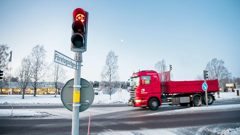 Företagsvägens anslutning till E 4.