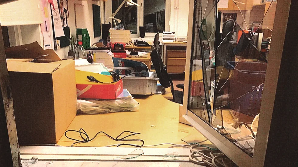 Stöldresan inleddes med ett inbrott på Kågeskolan, sedan gick färden vidare mot skolan i Boliden.