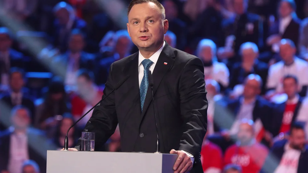 Polens sittande president Andrzej Duda ligger bra till i opinionsundersökningarna inför valet i maj. Arkivbild.